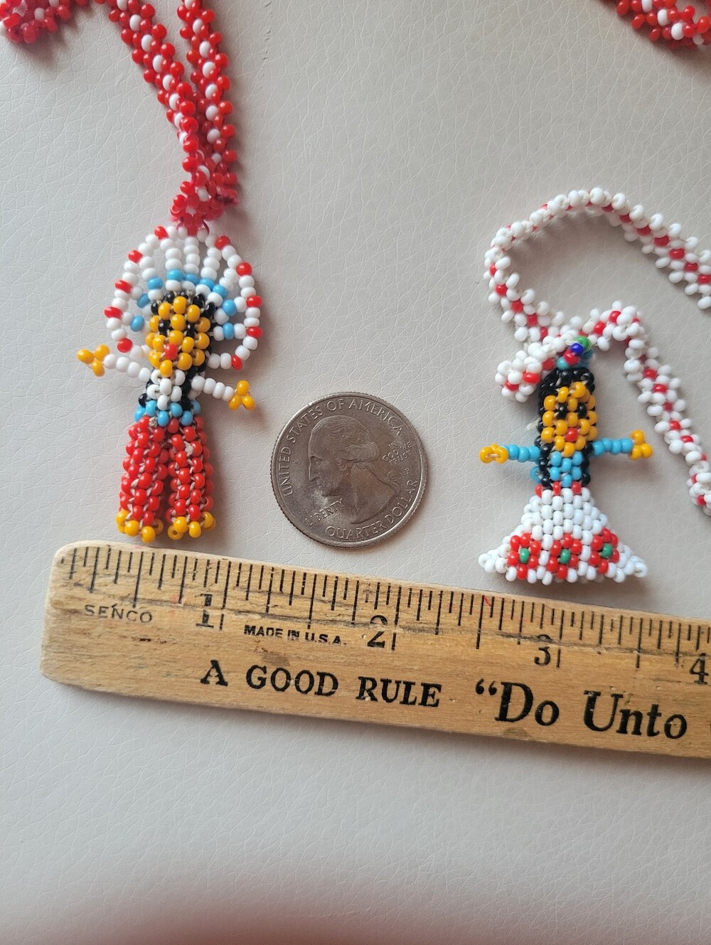 Vintage Beaded Native American Doll Necklaces Man & Woman Southwestern Unisex - Picture 7 of 10
